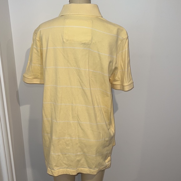 Abercrombie & Fitch Yellow and White Striped Muscle Polo - Picture 2 of 13